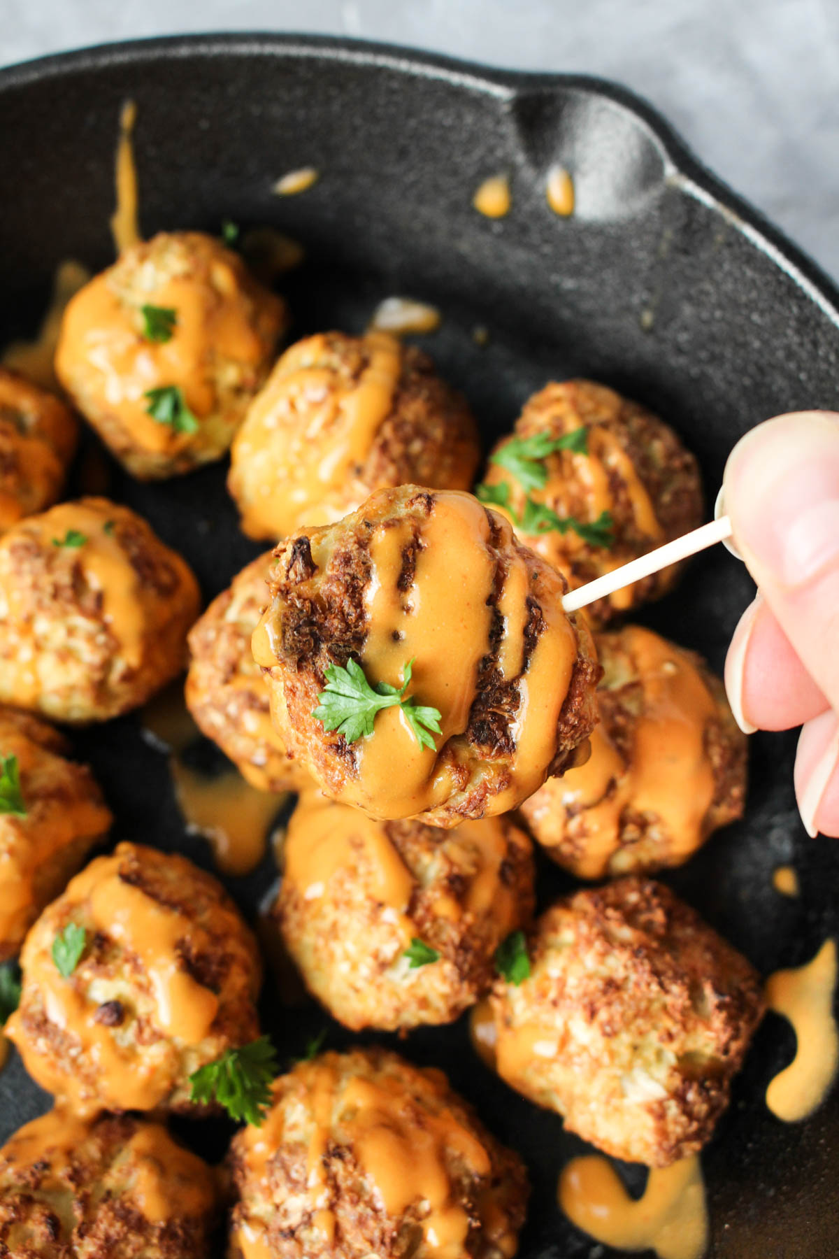 Air Fryer Buffalo Cauliflower Meatballs (Whole30) Fresh Water Peaches