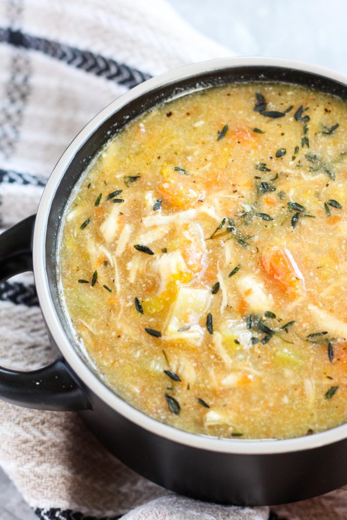 Gluten Free Creamy Chicken Vegetable Soup - Fresh Water Peaches