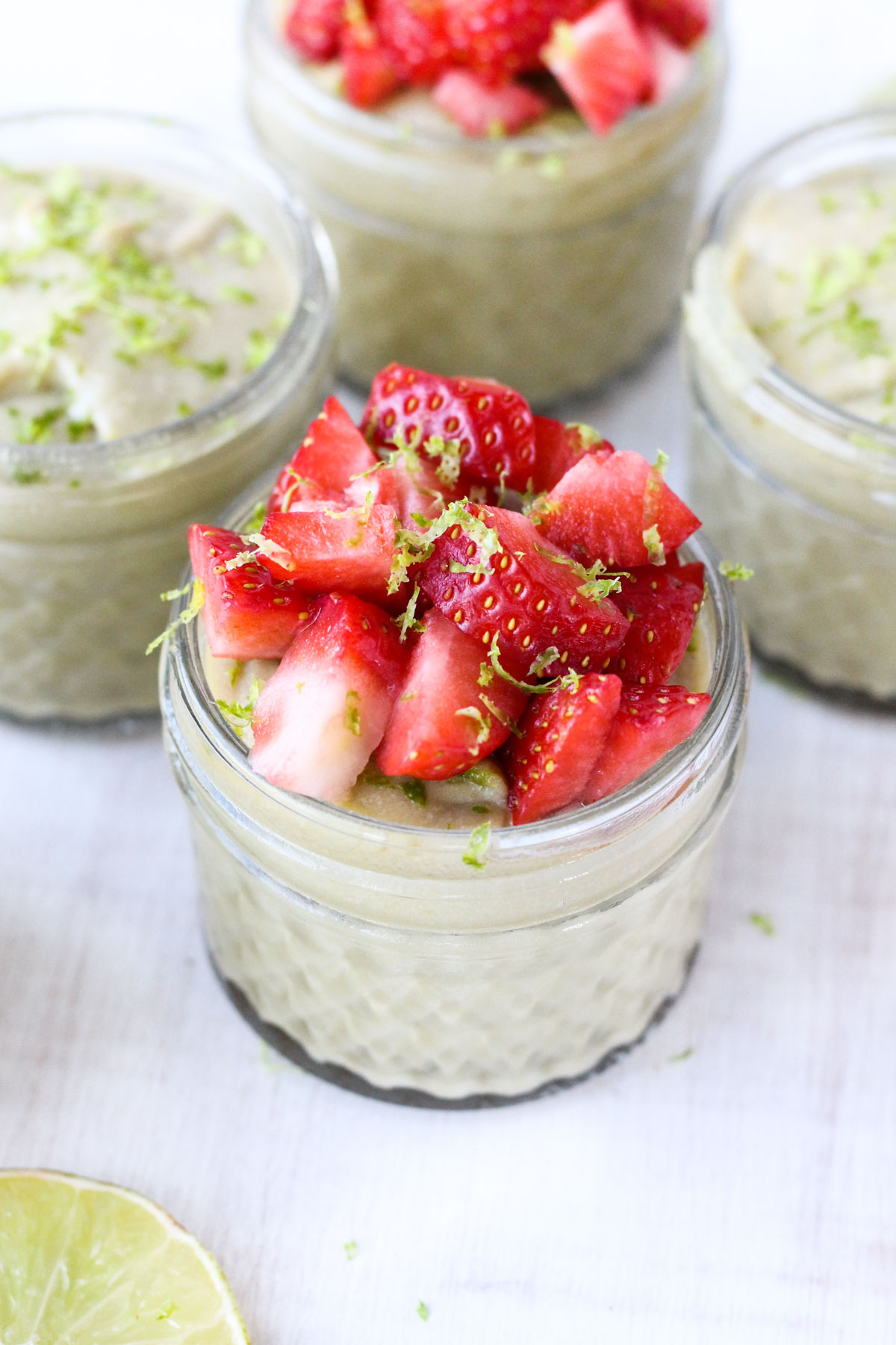 Vegan Lime Pudding Cups Fresh Water Peaches