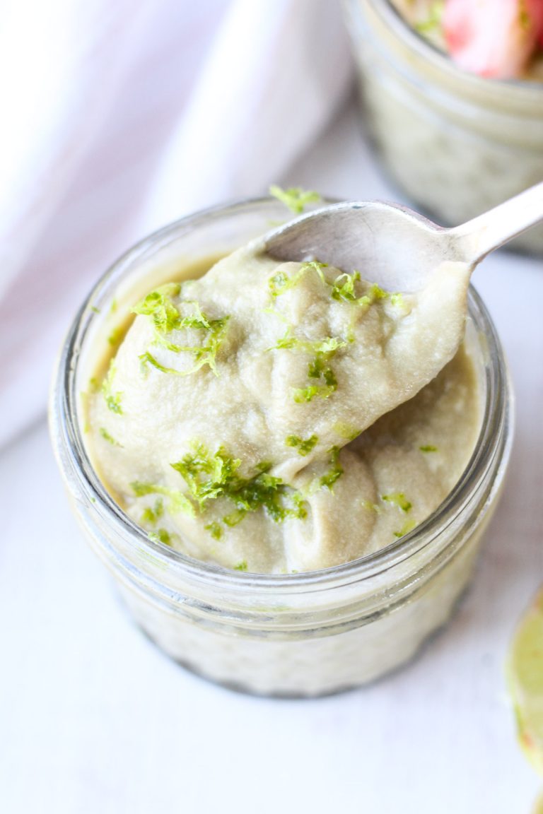 Vegan Lime Pudding Cups Fresh Water Peaches