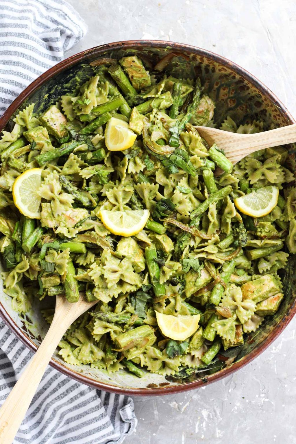 Healthy Pesto Pasta with Asparagus and Chicken Fresh Water Peaches