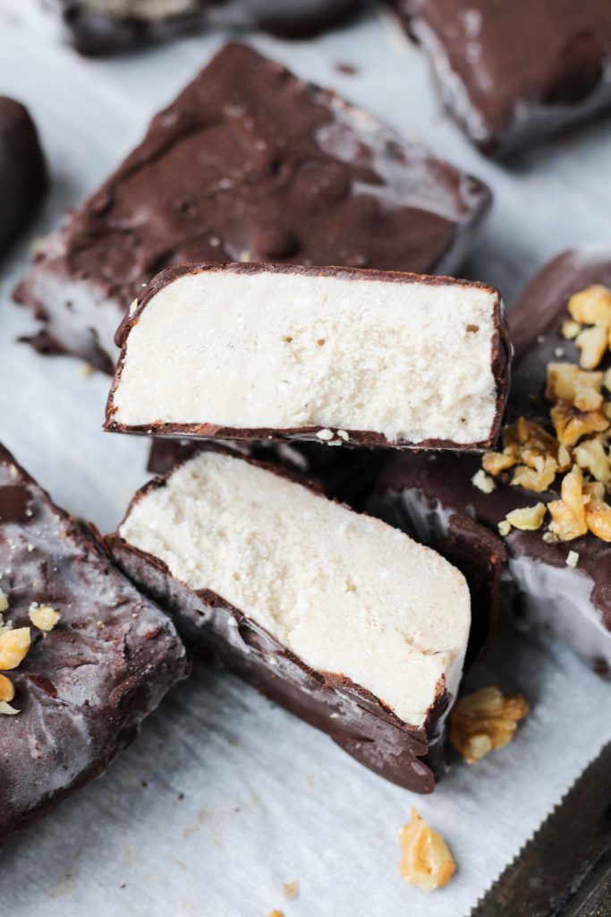 Chocolate Dipped Ice Cream Bars (Vegan) Fresh Water Peaches