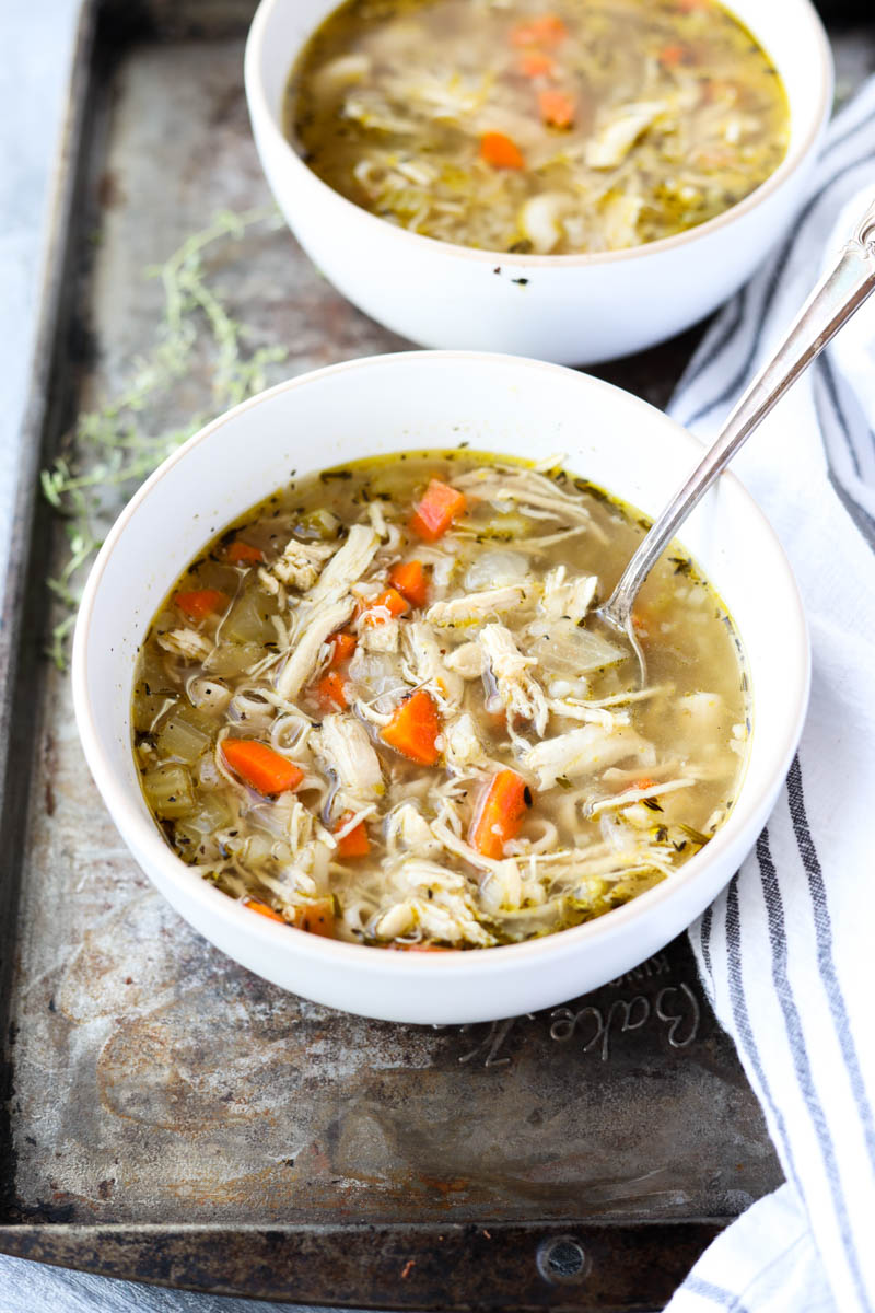 Chicken Bone Broth Soup Whole30 Friendly Fresh Water Peaches
