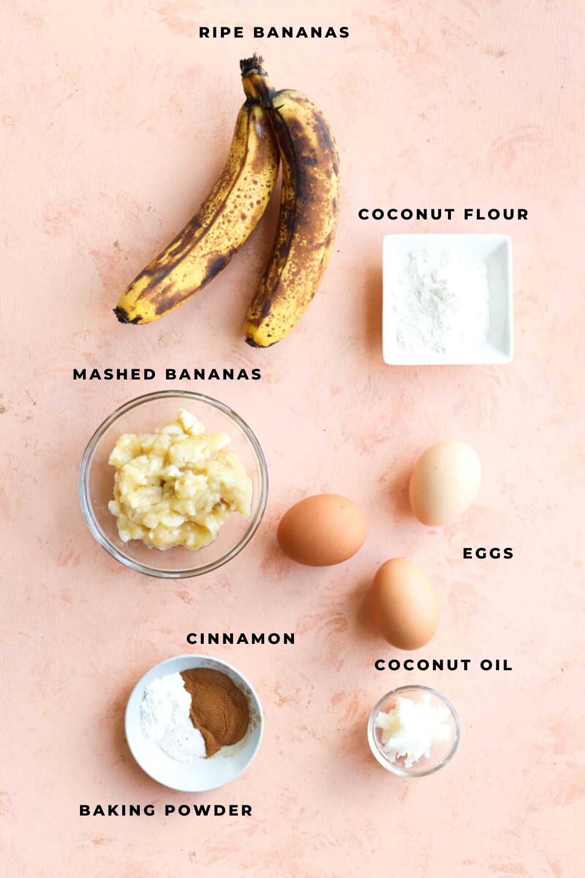 Ingredients for bananas foster pancakes.