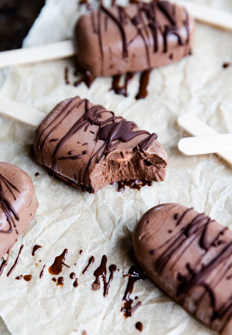 Chocolate Ice Cream Bars (Dairy Free) Fresh Water Peaches