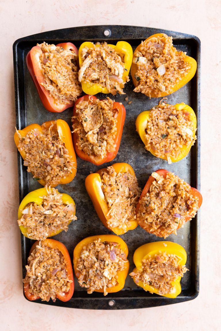 BBQ Chicken Grilled Stuffed Peppers - Fresh Water Peaches