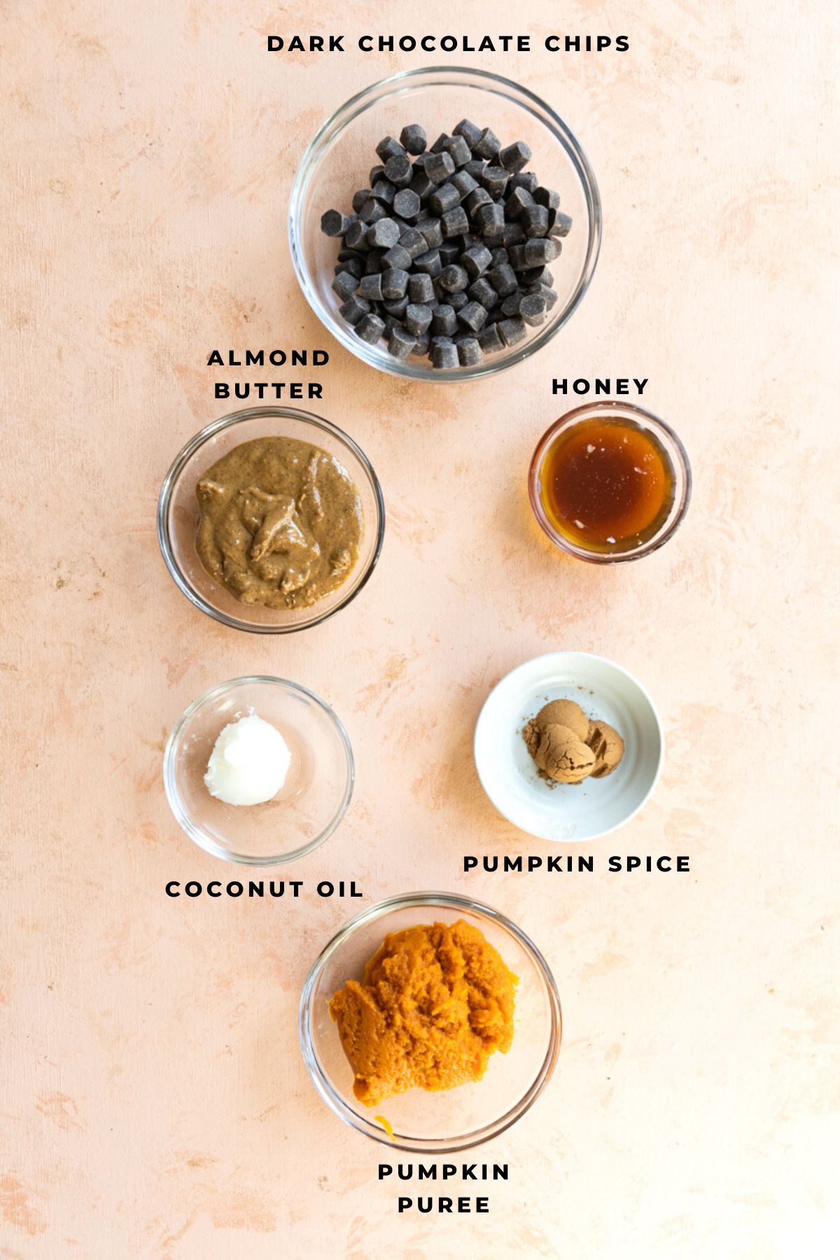 Ingredients measured out of chocolate pumpkin butter cups.