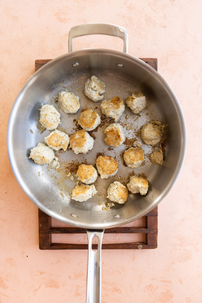 GlutenFree Chicken Meatballs and Gravy Fresh Water Peaches