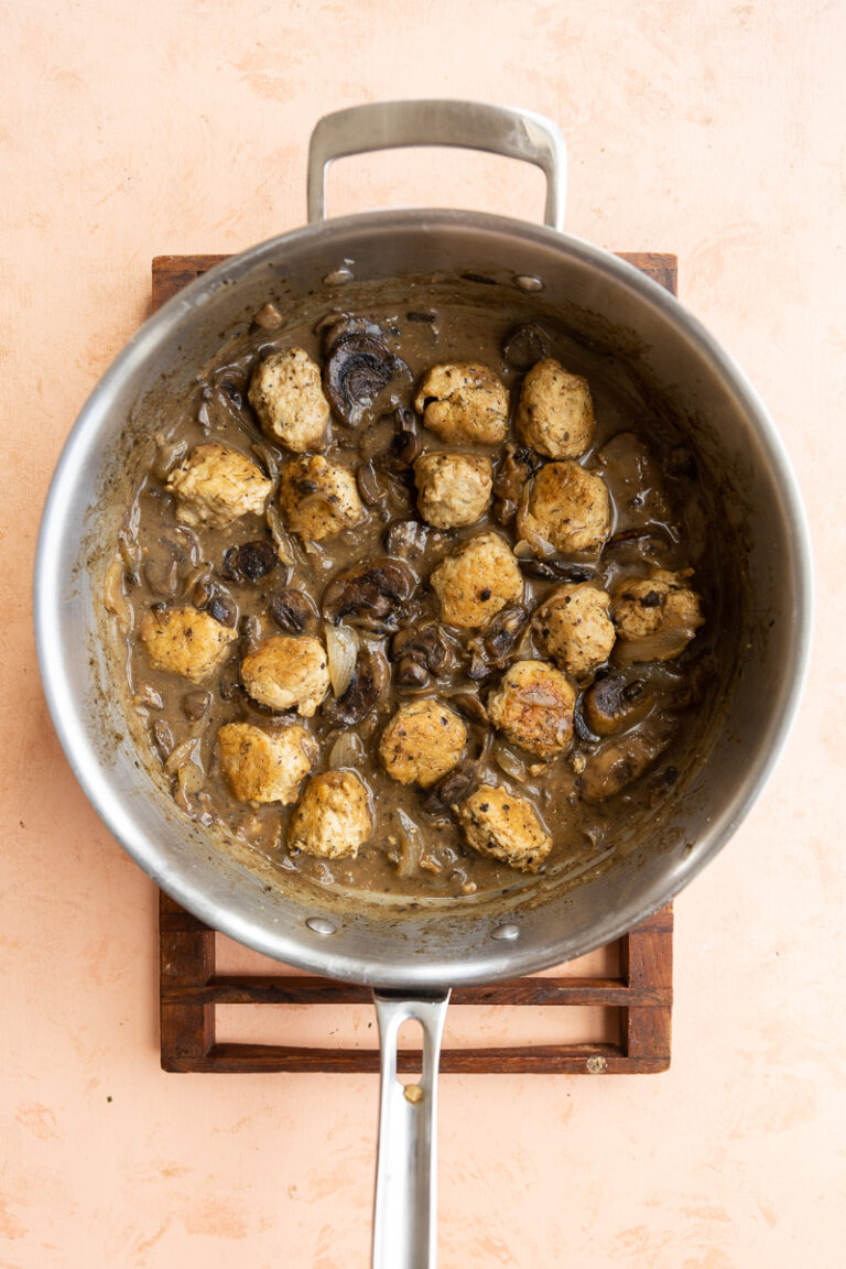 GlutenFree Chicken Meatballs and Gravy Fresh Water Peaches
