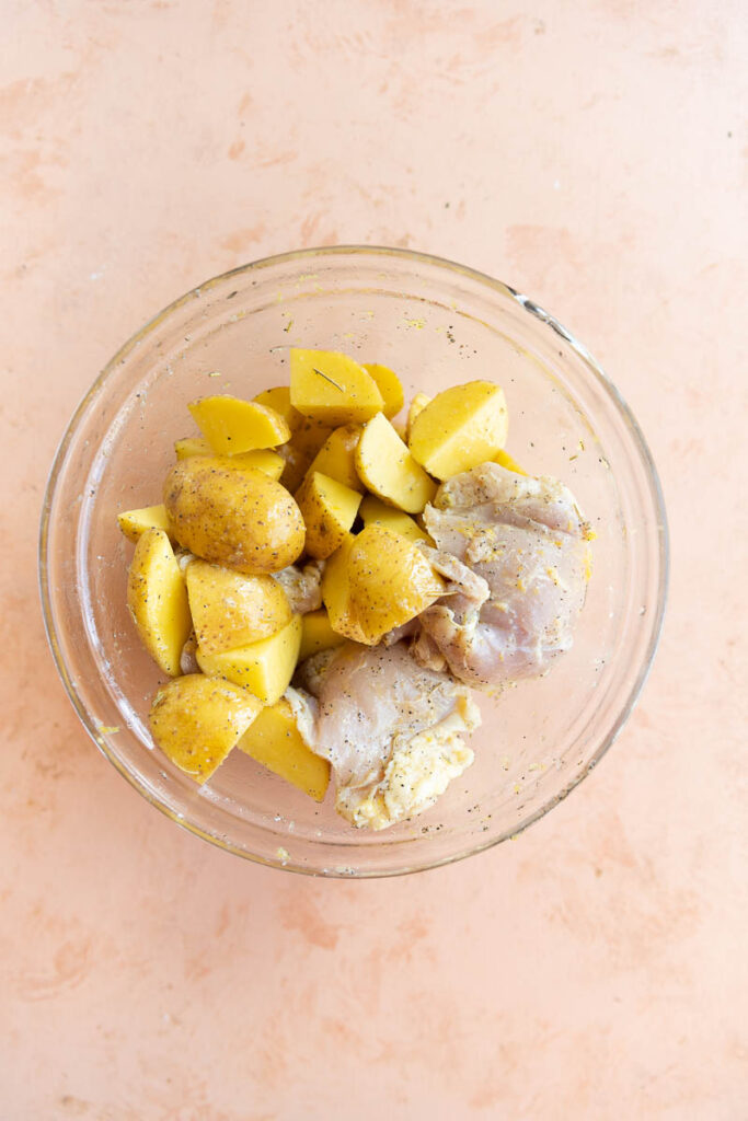 Lemon Chicken Thigh Tray Bake (Whole30) Fresh Water Peaches