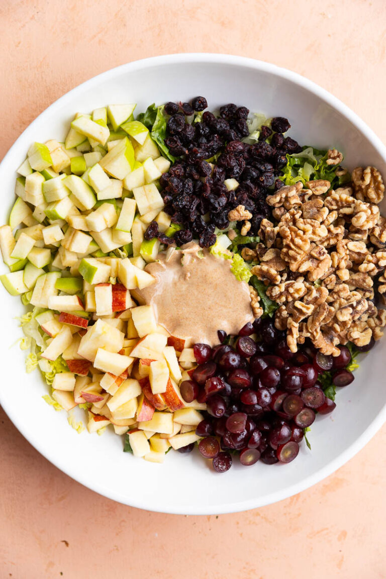 Chopped Fruit and Nut Salad Recipe with Walnuts Fresh Water Peaches