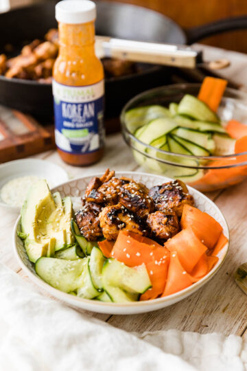 Healthy Korean BBQ Chicken Rice Bowl Recipe - Fresh Water Peaches