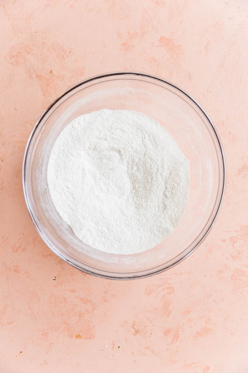 Dry ingredients in mixing bowl.