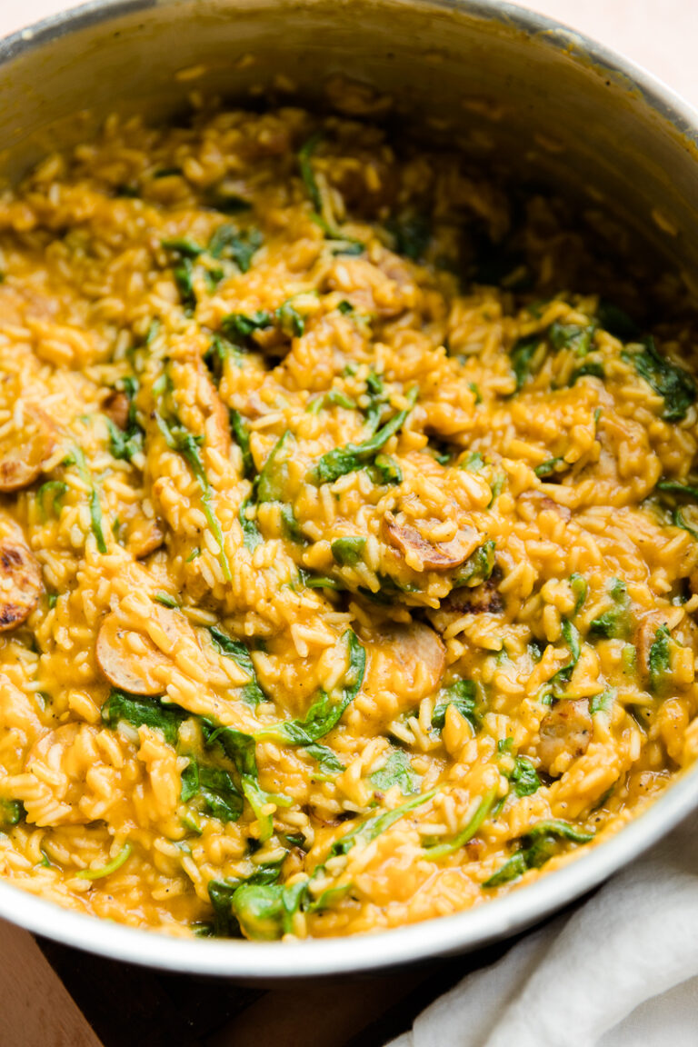 Creamy One Pot Chicken Sausage and Rice Recipe - Fresh Water Peaches