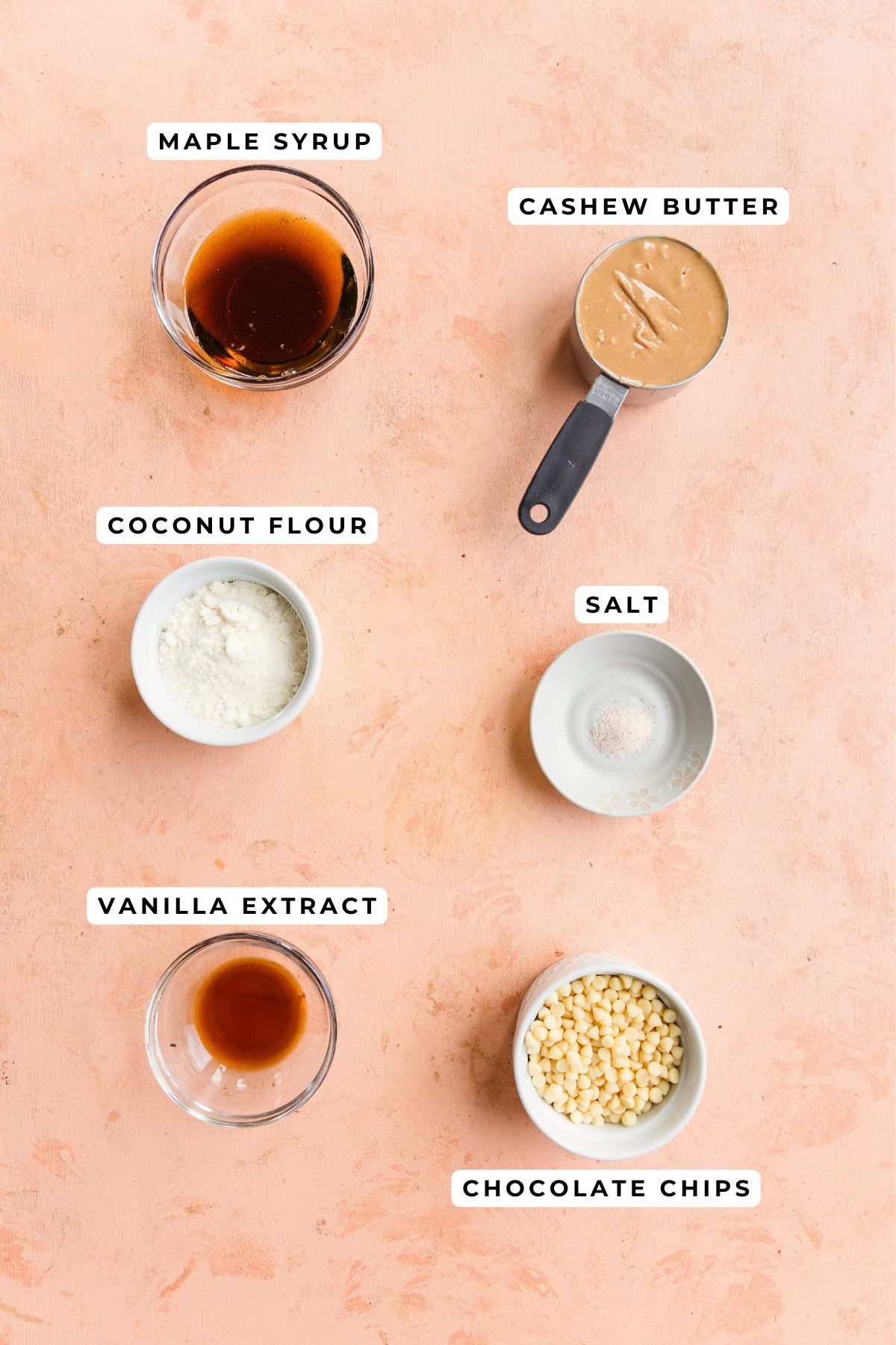 Ingredients measured out for healthy Reece's eggs.